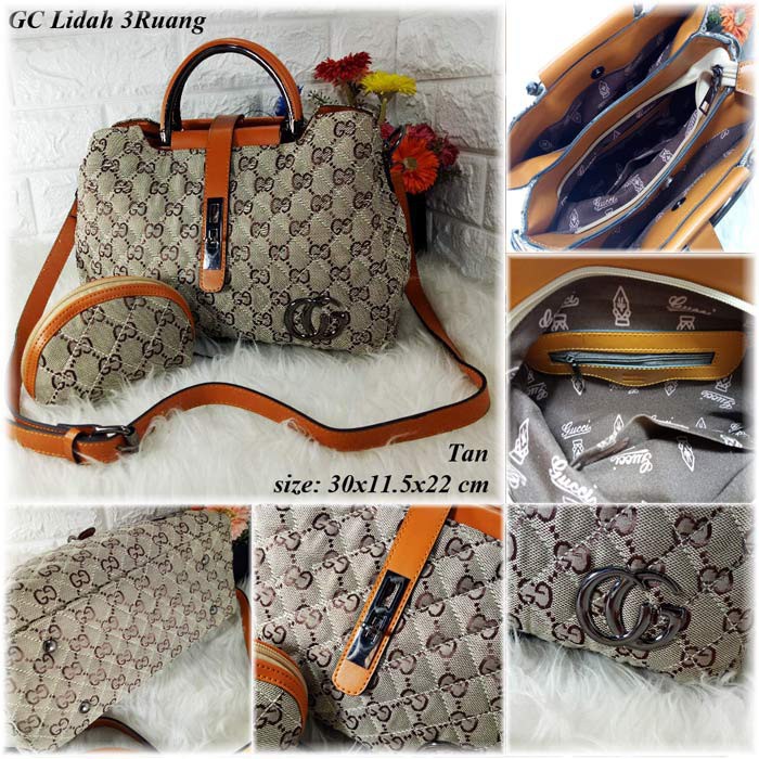Tas Wanita Handbag Gucci Lidah 3Ruang Tas Import - PC1