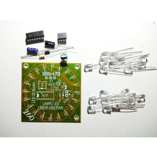 PCB Running Led dan Komponen DIY kit