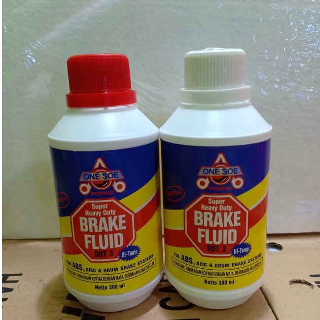 Minyak Rem Oil Oli Brake Fluid ONE SOE ( Dot-3 / Dot 3 ) Varian Warna Merah dan Putih (300ml)