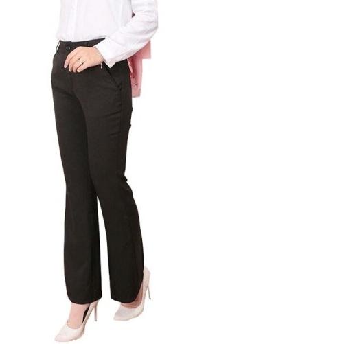 ♡ Celana Jumbo Kerja cutbray Wanita Panjang, Celana Bahan Kantor Formal - Hitam, M ➯