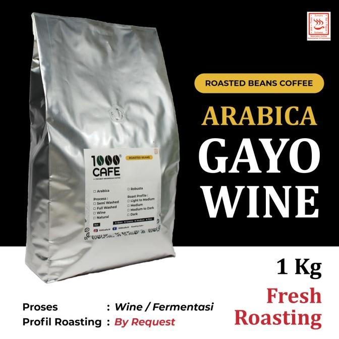 

[ COD ] Biji Kopi Arabica Gayo Wine Premium 1Kg - Medium BERGARANSI Kode 1000