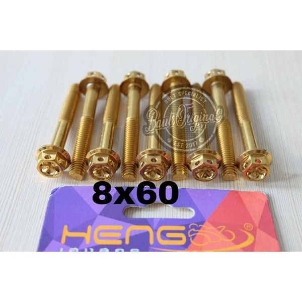 Baut probolt gold flower M8x60 8x60 drat 12 panjang 6cm heng thailand harga satuan