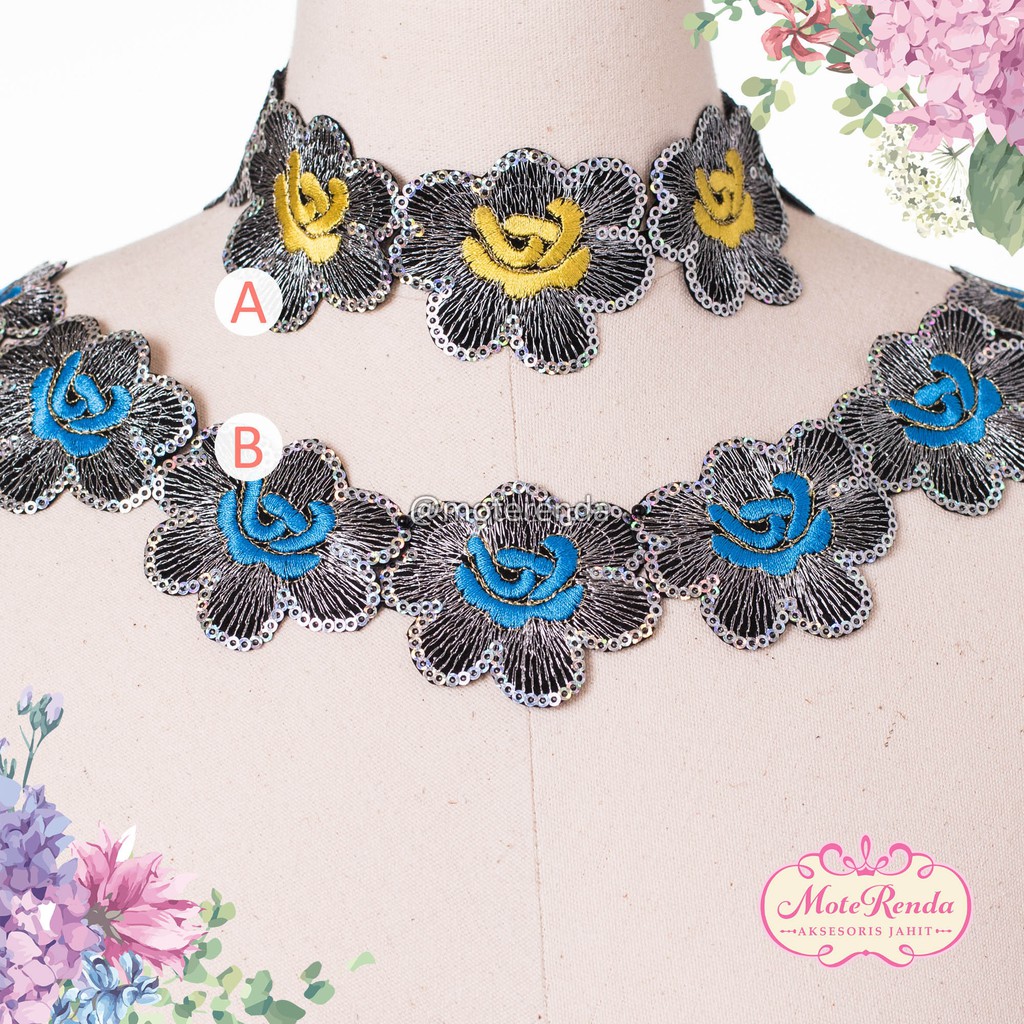 Renda variasi, lebar 5cm (harga per 50cm) kode 5VCR50