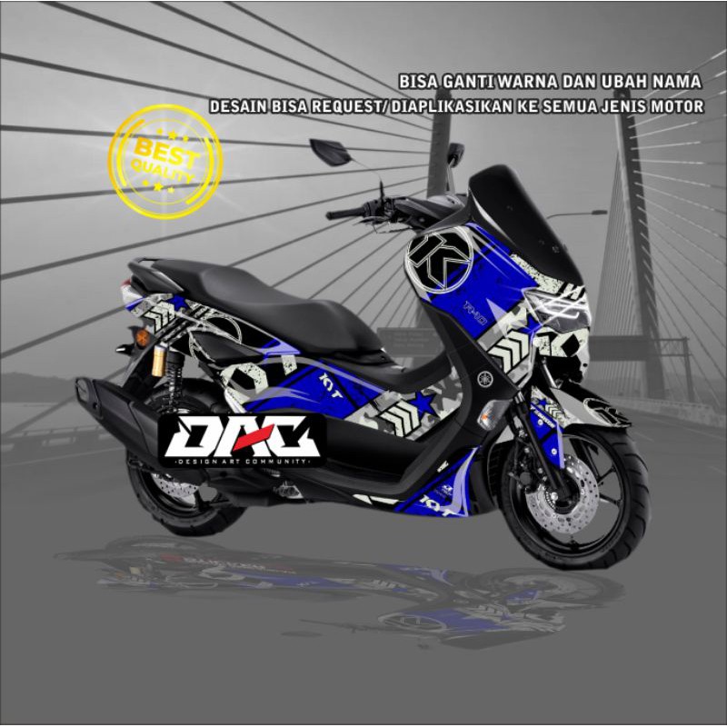 Sticker Decal full body NMAX grafis biru putih