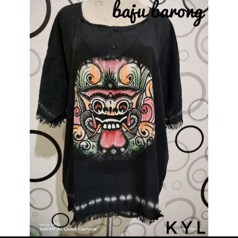 BAJU BARONG BALI LUKIS HITAM/BAJU KHAS BALI/BAJU BALI MURAH