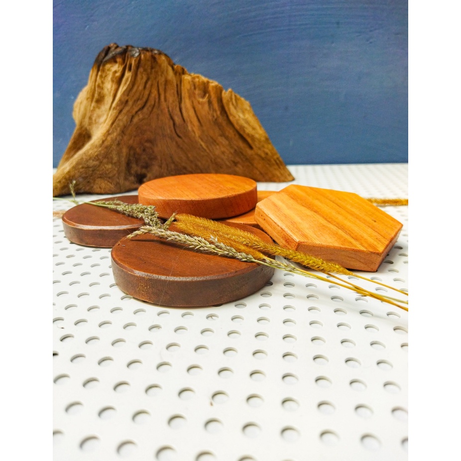 THE INSECURITY  | Tatakan Kayu Alas Reed Diffuser / Candle / Gelas |