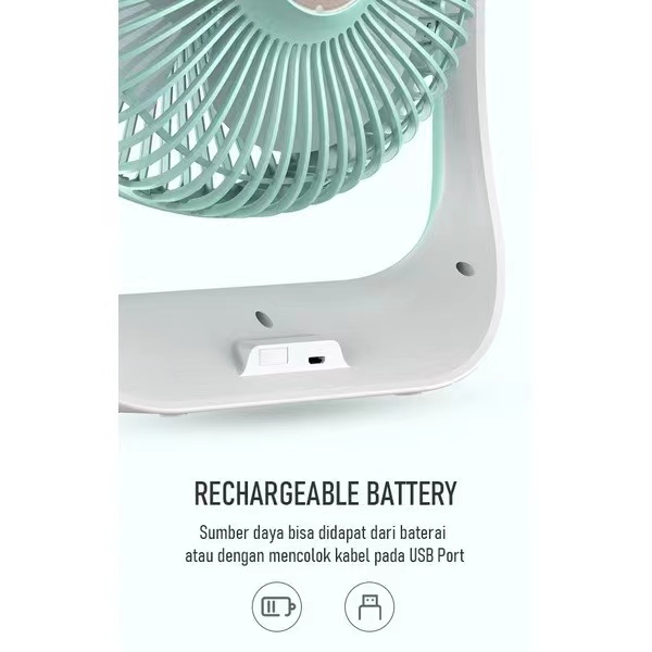 ROBOT RT-BF13 Portable Fan 4000mAh Kipas Angin Rotatable 300° 7inch LED Garansi Original Resmi