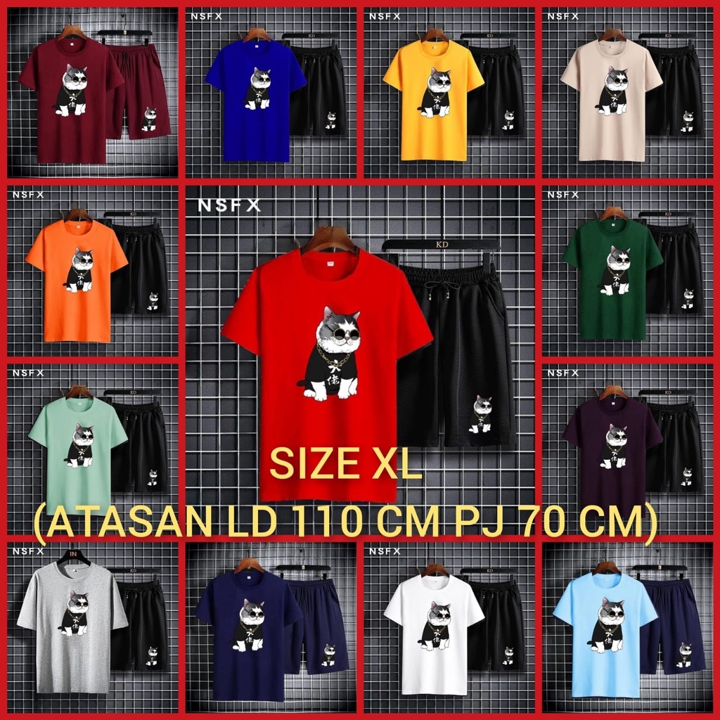 tototashop.Bisa Cod Setelan Baju Lengan Pendek Plus Celpen/SETELAN KUCING CS/Setelan Model Terbaru /Setelan Paling Murah /Setelan Paling Keren .SIZE , M , L , XL ,