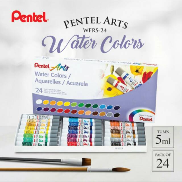 Jual Pentel Arts Water Colors Set 24 Indonesia|Shopee Indonesia