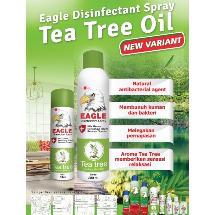 Caplang | Eagle Disinfectant Spray 280ml | Eagle Eucalyptus Tea Tree