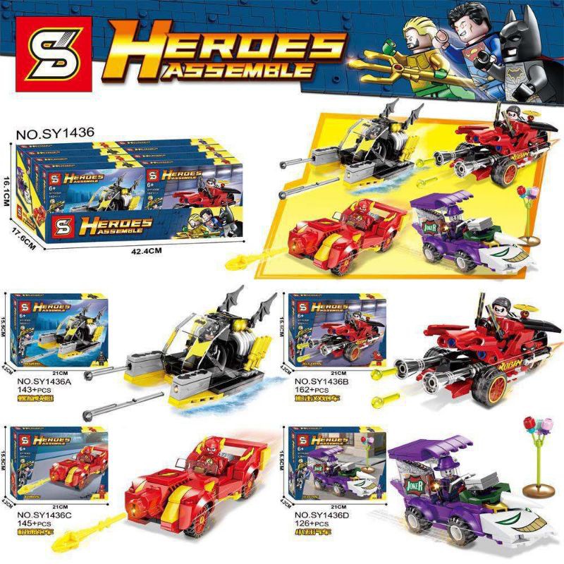 SY1436 Mainan anak superhero Minifigure Batman Flash Robin Joker 1set 4pcs Kreatifitas Lego Heroes