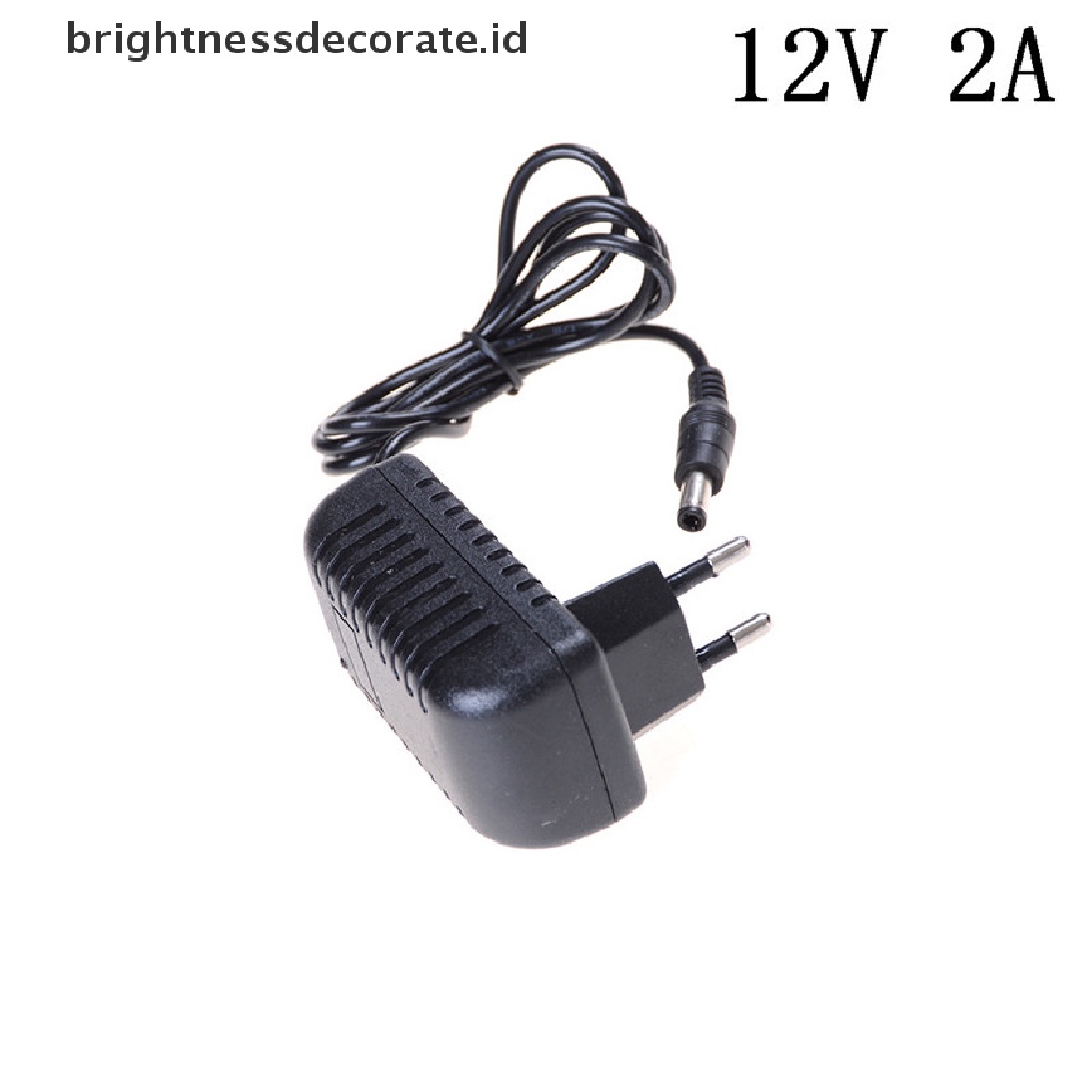 1 Pc Adaptor Konverter Power Supply Dc 12v 2a Eu / Us Plug 5.5mm Untuk Led Cctv