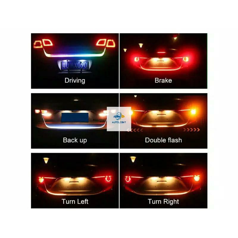 Lampu Strip DRL RGB 12V TAIL LED Lampu Bagasi Pintu Belakan Mobil Stop Sein Signal