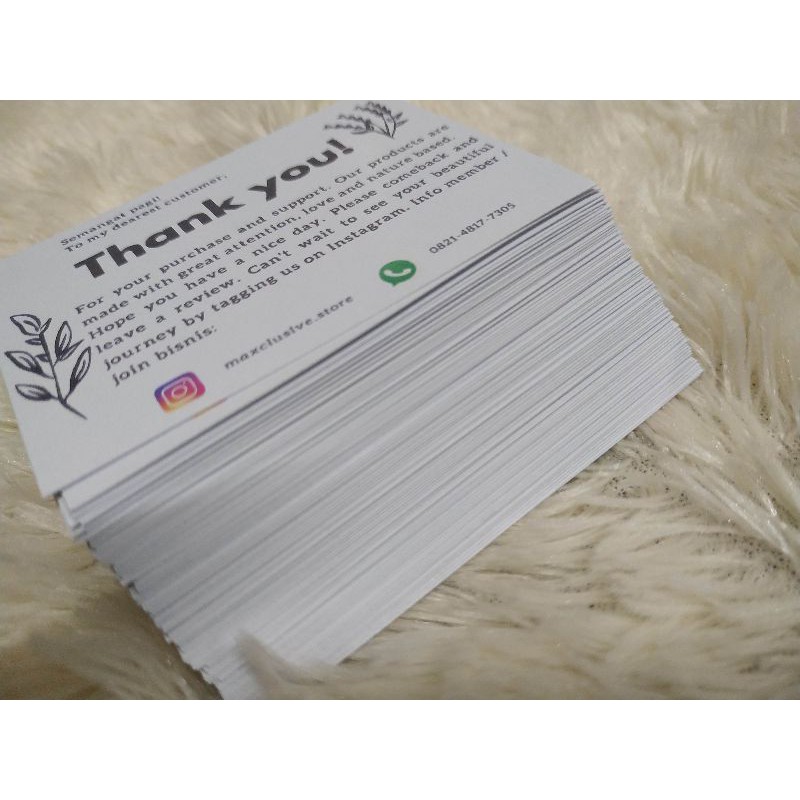 

Thank you card 100 lembar + desain sederhana