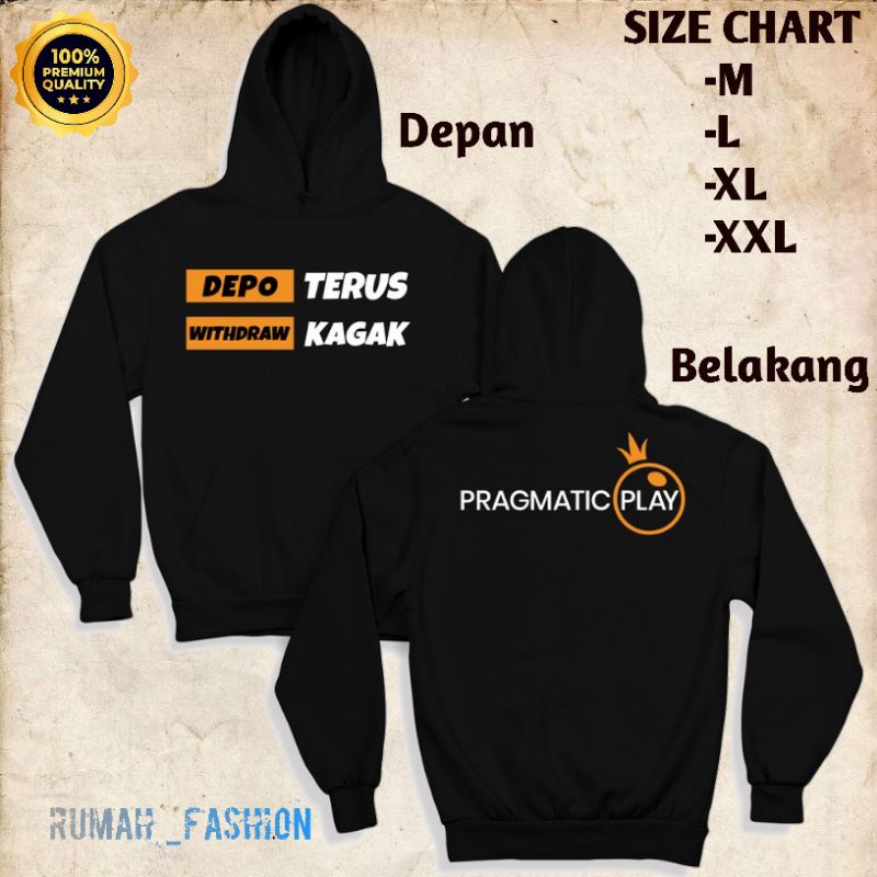 Hoodie Pria oversize Distro Original Murah/Jaket hoodie cowok PRAGMATIC PLAY/ Sweater Slot Terbaru P