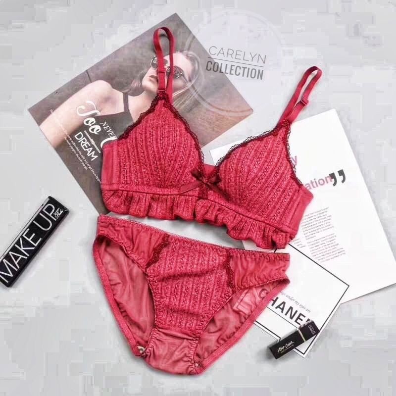 (READY STOCK) Bra Set + CD MOLALA / Bra + Cd Tanpa Kawat Pakaian dalam wanita 32-38AB