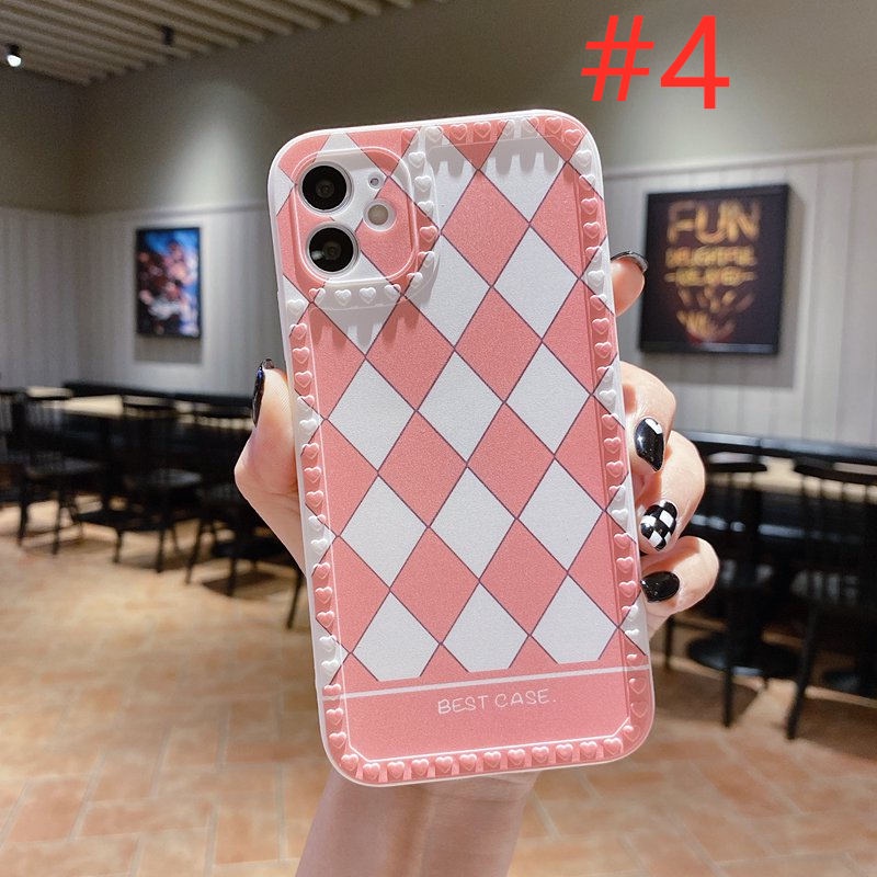 4Colors！Diamond Lattice Soft Case HP VIVO V5S V5 Lite Y19 S1 Pro V9 Y83 Y81 Love Frame Casing iP iPhone 12 13 Pro Max