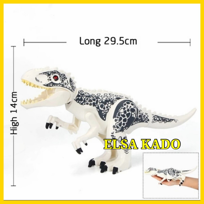 ✅✅Baru mainan anak lego dinosaurus brick figure/figur dinosaur Trex indominus - TREX PUTIH