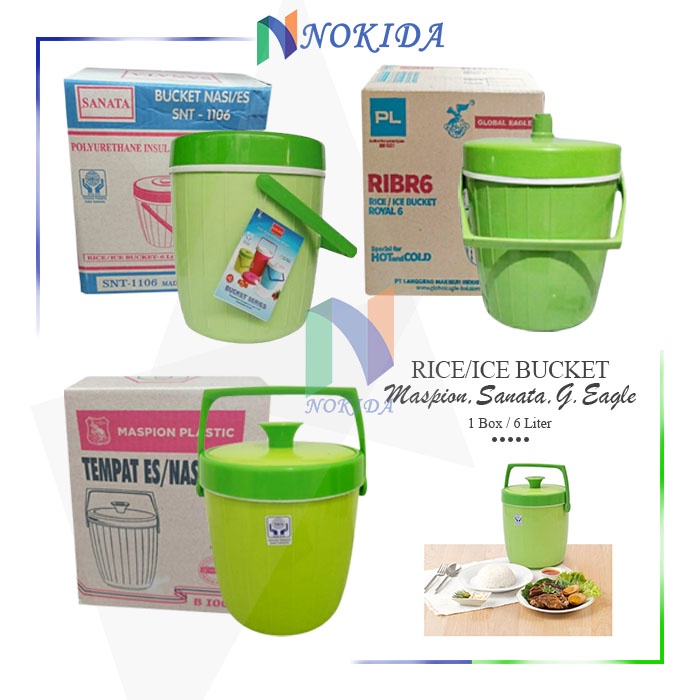 Nokida Rice/Ice Bucket [6 Liter] /  Thermos Serbaguna / Tremos Es / Tempat Es / Termos Nasi / Termos