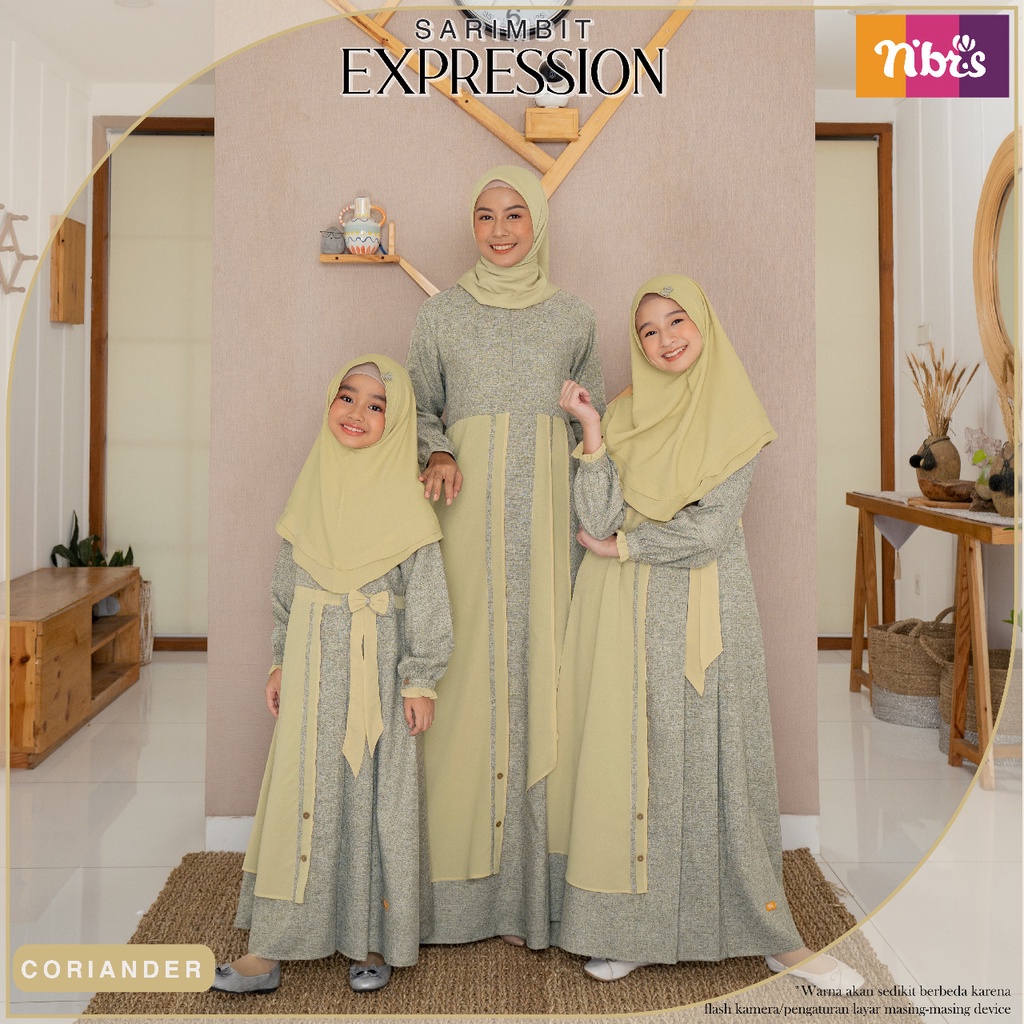 Nibras Sarimbit EXPRESSION CORIANDER Baju Lebaran Muslim Keluarga Couple NBRS Model Terbaru 2022