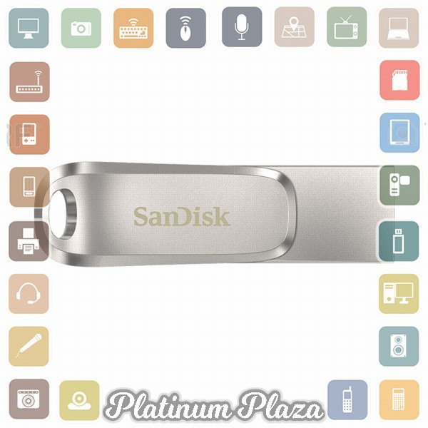 SanDisk Ultra Dual Drive Luxe USB Type C 3.1 Flashdisk 128GB - SDDDC4 - Silver`3B0HAB-