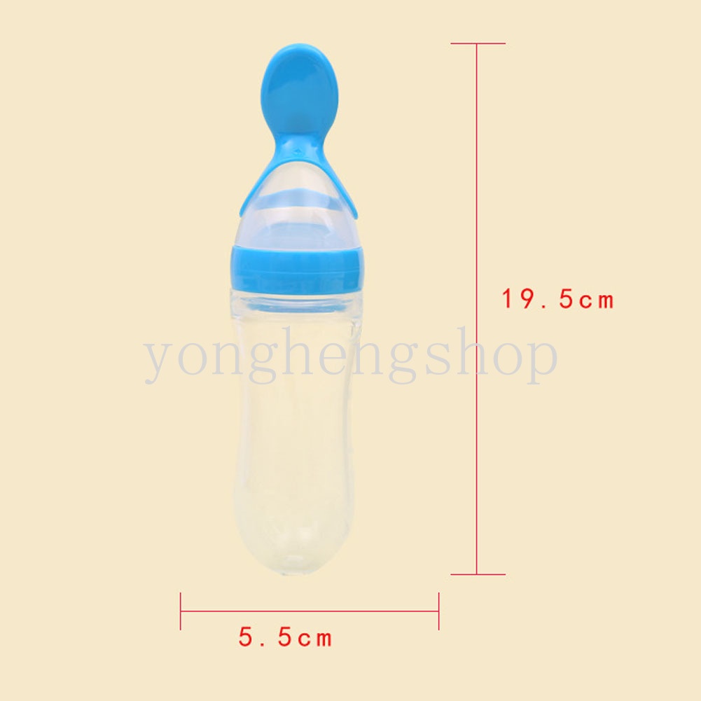 Botol Sendok Makan Bayi Bahan Silikon Ukuran 90ML