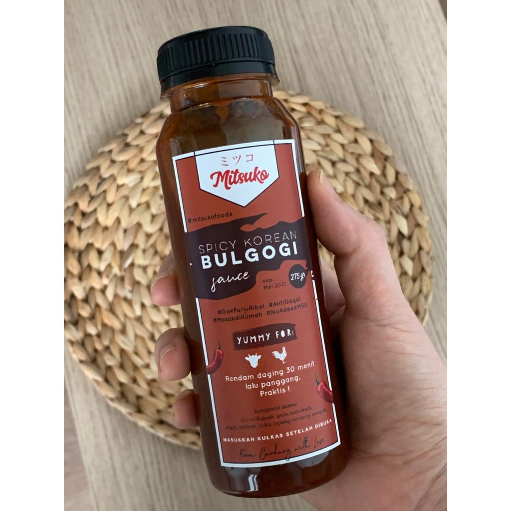 

Spicy KOREAN BULGOGI Sauce 275 gram Mitsuko - saos saus rendam halal daging Korean BBQ halal tumis untuk daging 1 kg