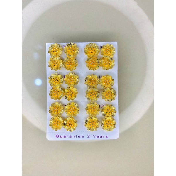 ANTING TUSUK MAWAR GOLD/ANTING TUSUK DEWASA/ANTING PATAM MAWAR LAPIS EMAS