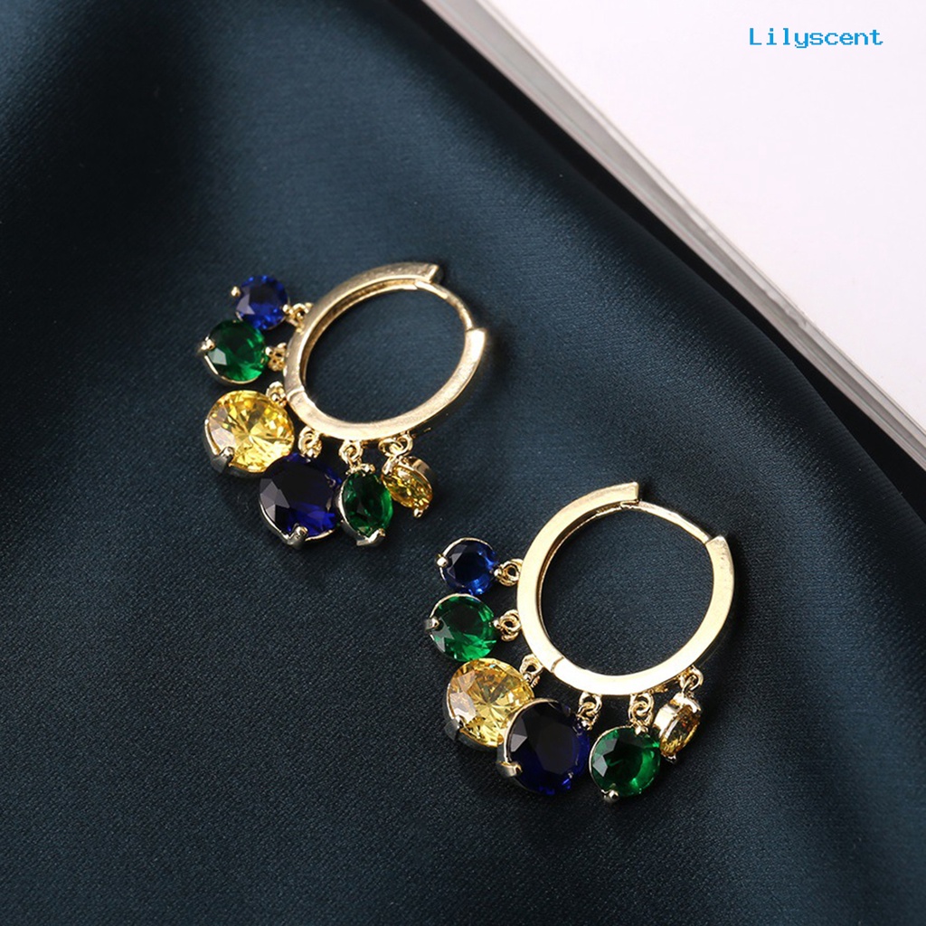 1 Pasang Anting Hoop Bahan Alloy Tahan Korosi Untuk Wanita