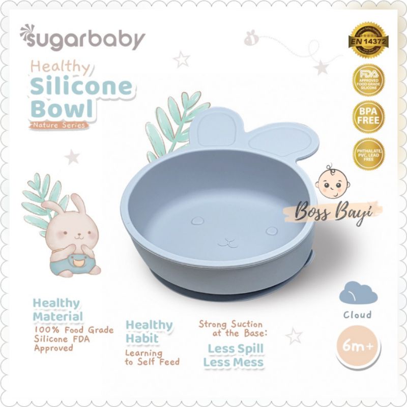 SUGARBABY Healthy Silicone Bowl Nature Series / Mangkok Bayi Anak Silikon Sugar Baby