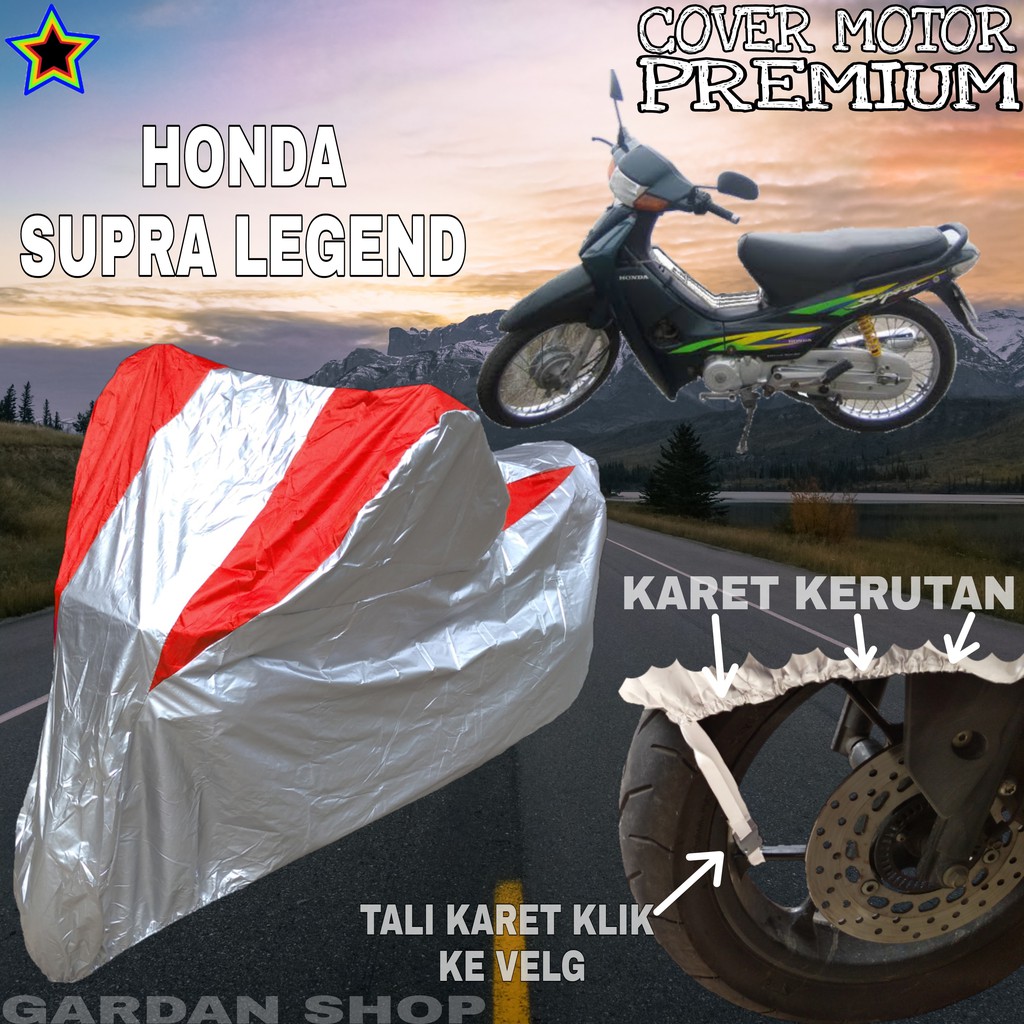 Sarung Motor HONDA SUPRA LEGEND Silver MERAH Body Cover Penutup Motor Honda Supra Legend PREMIUMD