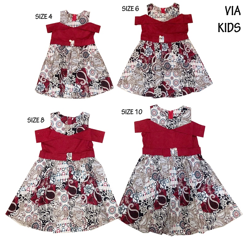 VIA KIDS DRESS - Dress Batik Anak Wanita / FIA