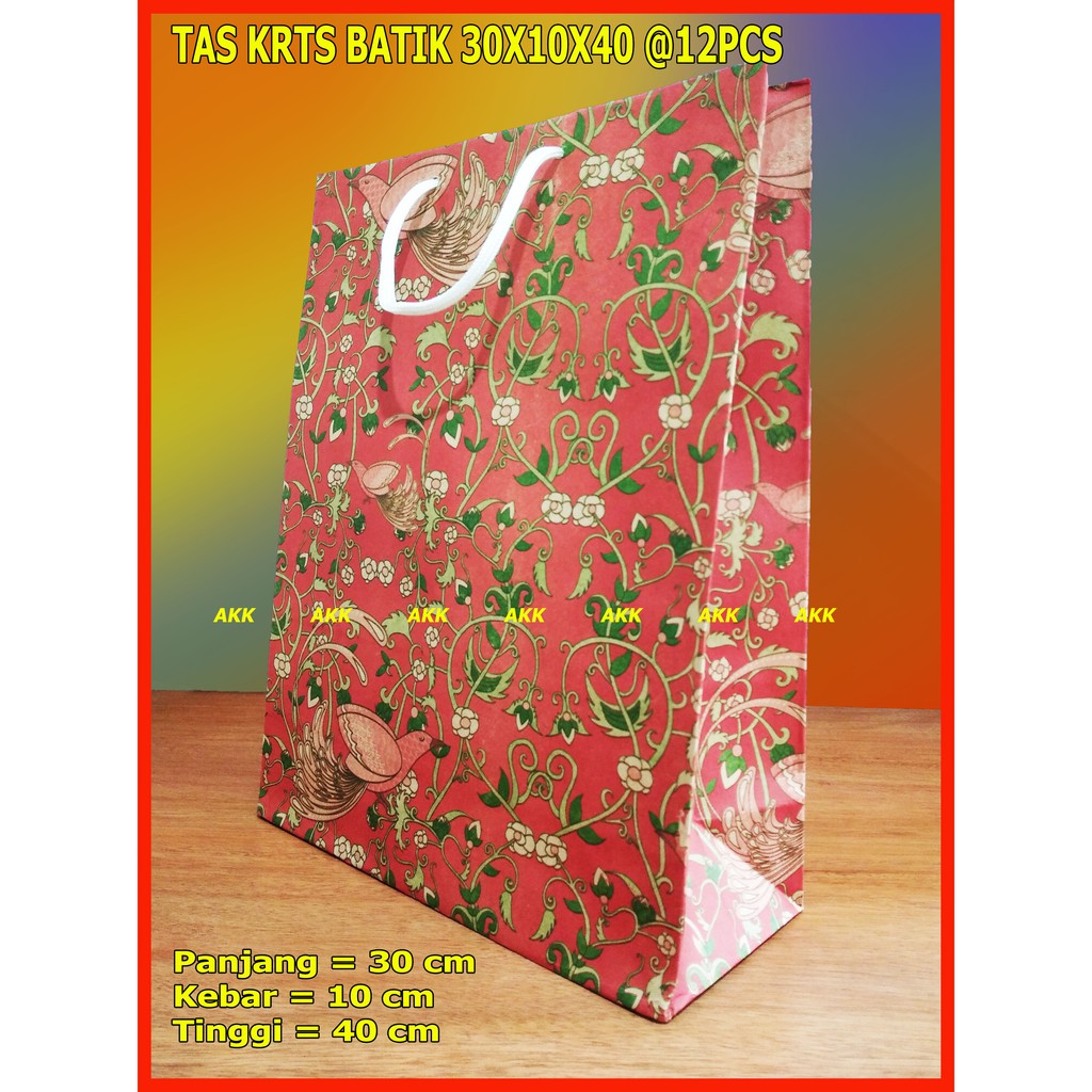 

Tas Kertas Batik 30x10x40(12 Pcs)