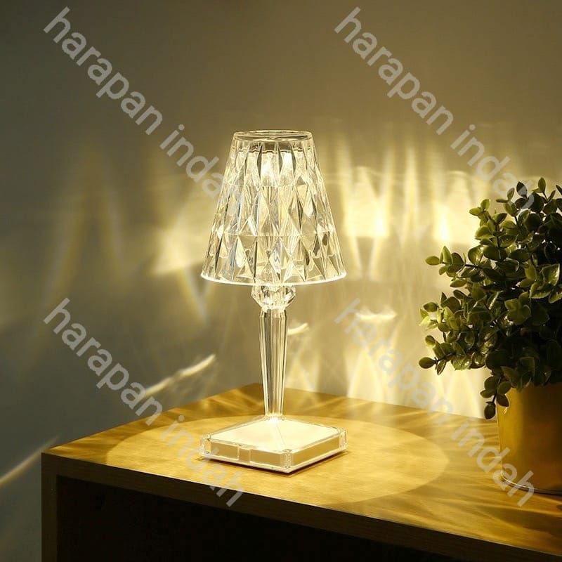 Diamond Lamp/Lampu Meja Minimalis/Lampu Tidur Meja /  touch control power bank