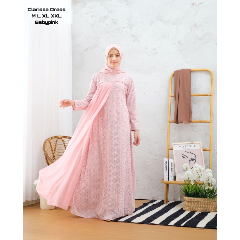 Permata Olshop / Clarissa Dress NF / Kebaya Gamis Modern / Kebaya Bridesmaid / Kebaya Wisuda / Gamis Brukat