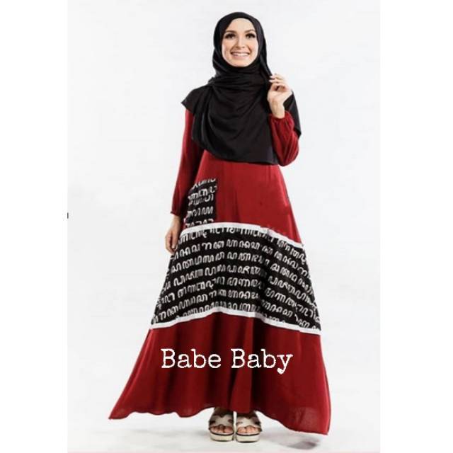 Longdress Abaya Batik Aksara Jawa