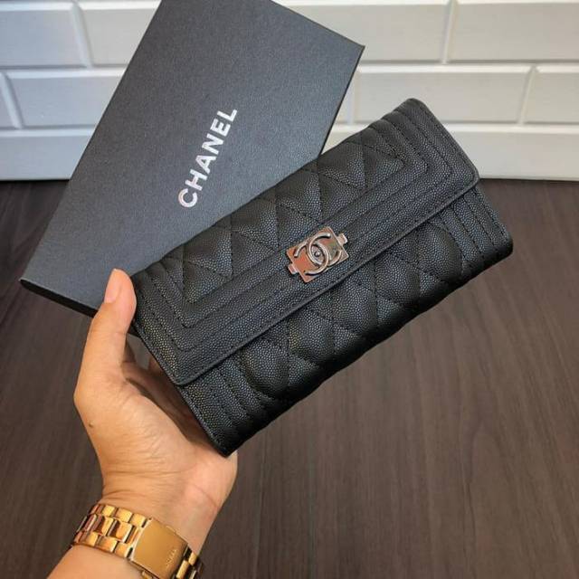 Dompet chanel boy caviar / dompet chanel caviar / chanel wallet