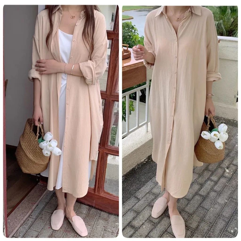 TAZKIA LONG SHIRT HS CRINKLE AIRFLOW LD 112 CM PB 103 CM  BAJU ATASAN WANITA TUNIK WANITA TERBARU BLOUS EWANITA TERBAUR MODEL SIMPLE DAN ELEGAN BAJU  BLOUSE TERBARU 2022