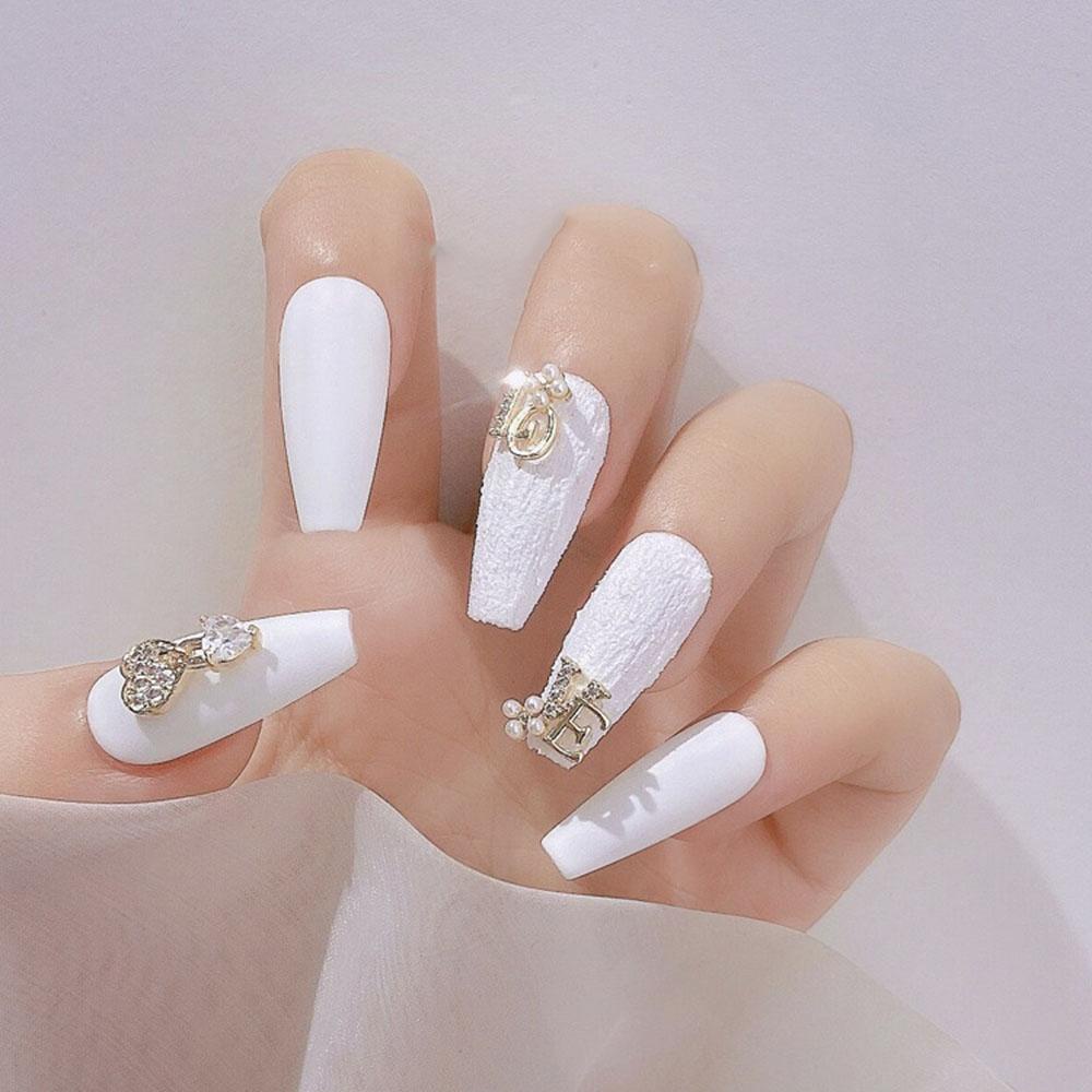 Agustina Nail Art Zirkon Perhiasan Logam Manikur Aksesoris Flash 3D Alloy Jewelry Love Nail Diamond