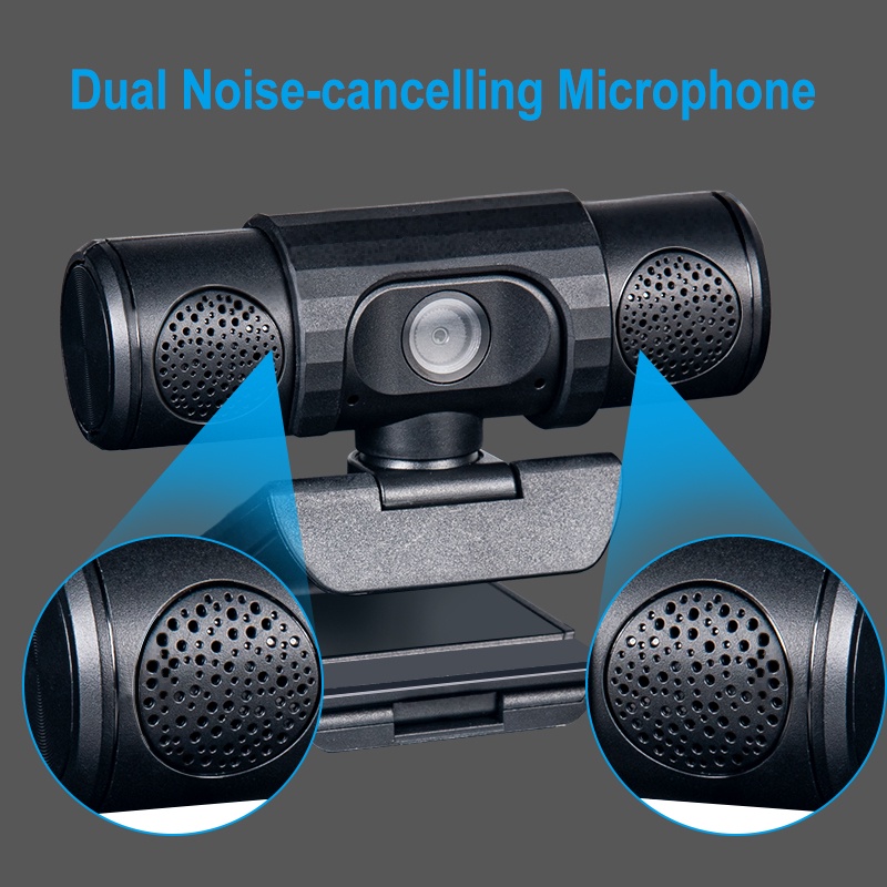 ColorCoral 1080P USB Webcam With Dual Mic Camera Full HD Autofocus IP Camera Webcast Live Broadcast Video Meeting Camera for Laptop PC
