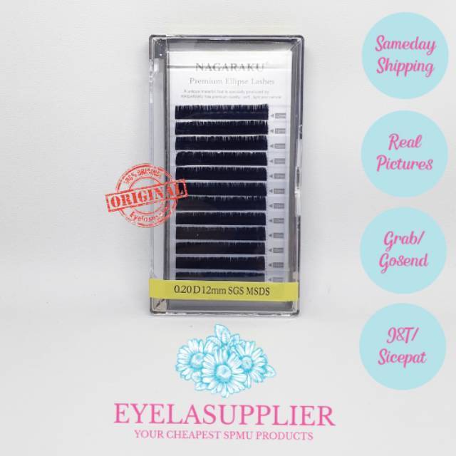 Nagaraku Ellipse Ellips Flat 0.15C 0.20C 0.15D 0.20D Premium Eyelash lashes Extension New Ellipse Premium Matte Ellipse Elips Ellipse