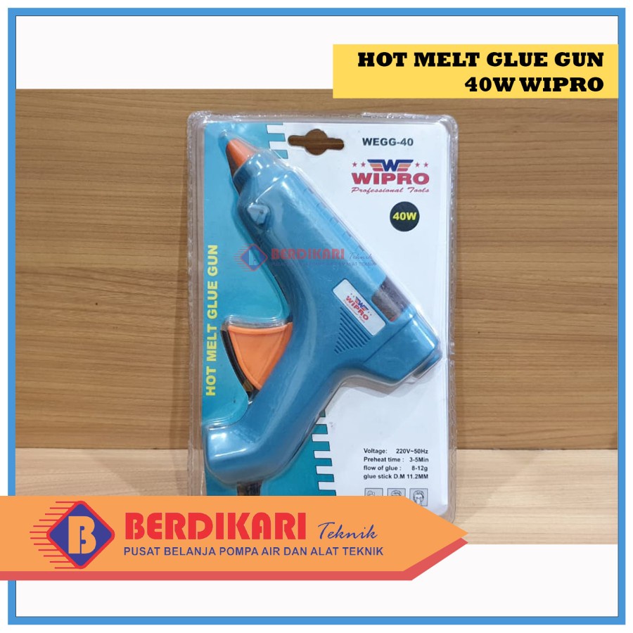 

Hot Melt Glue Gun Pistol Lem Tembak Besar Wipro 40 Watt WEGG-40