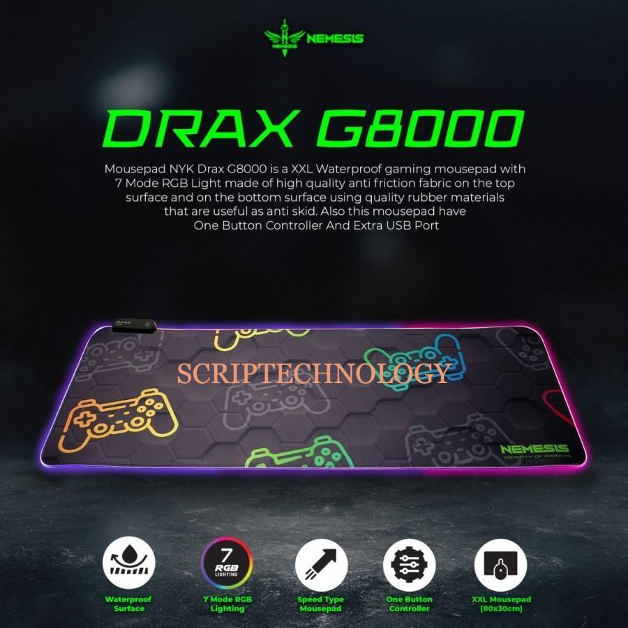 Mousepad Gaming Waterproof NYK DRAX G8000