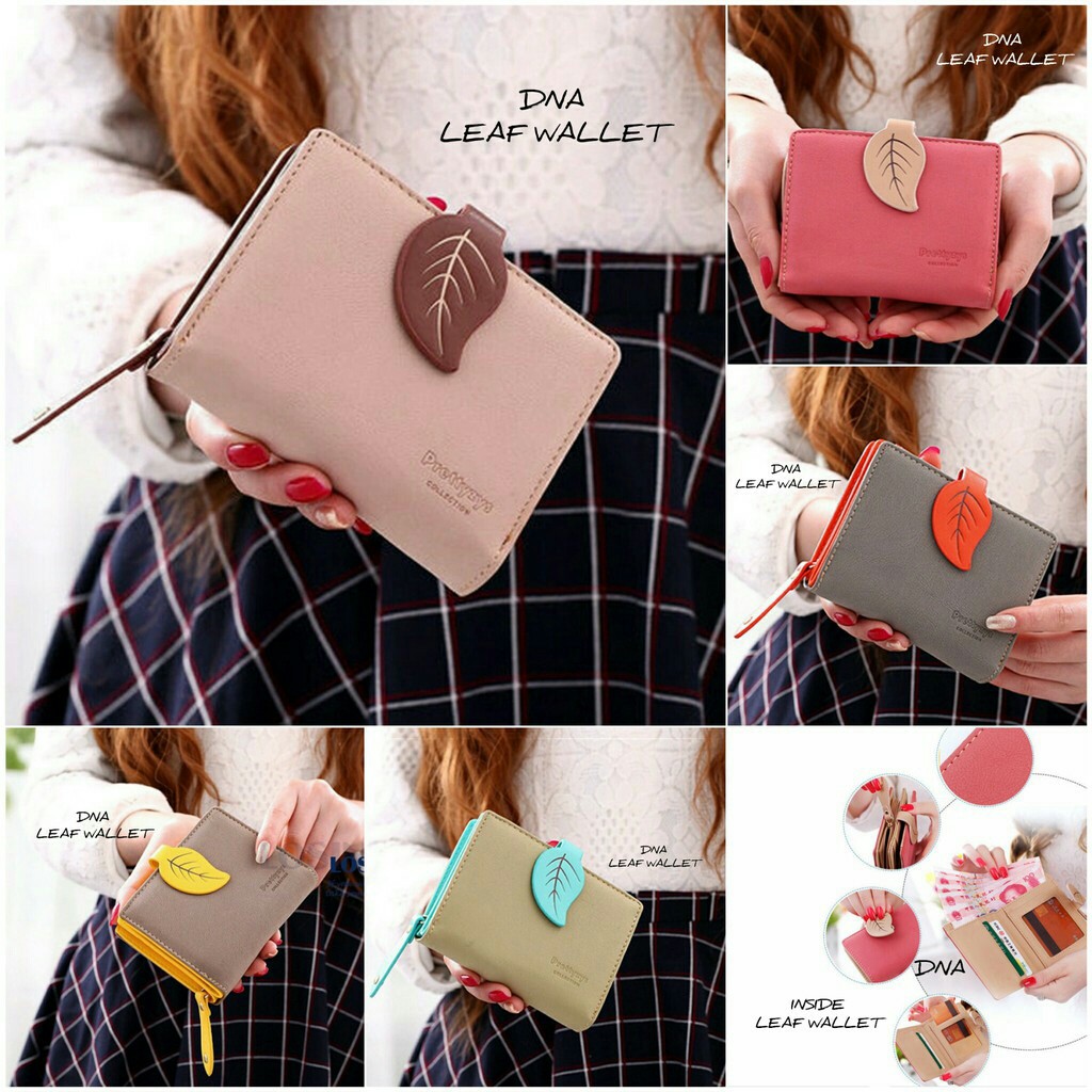 YA 062 - Wallet / Dompet Wanita Lipat Mini fashion korea Daun