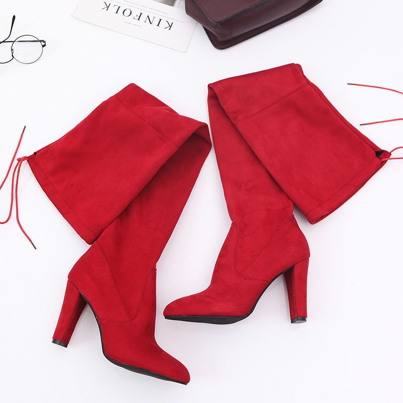 Winter Overknee Boots suede Boots Selutut Wanita