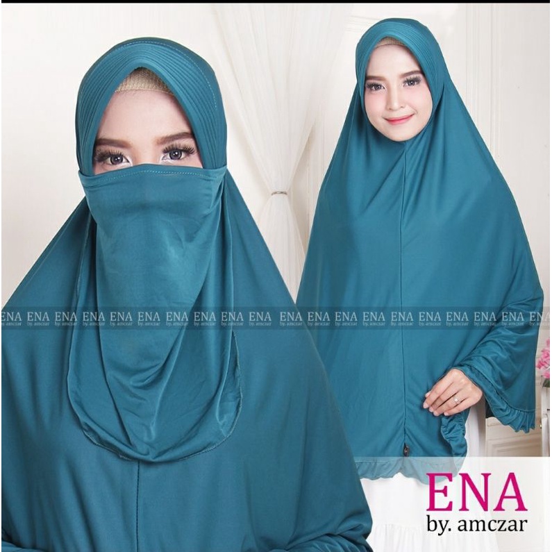 Hijab Syar'i Cadar ENA Khimar Jumbo POLOS Ena Pet Antem Hijab Instan Rempel Bergo Kerudung Murah