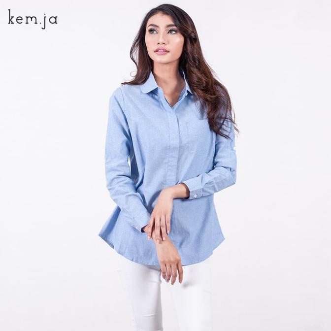 [Kem.ja] Kemeja Casual Wanita - Kemeja Denim Oxford