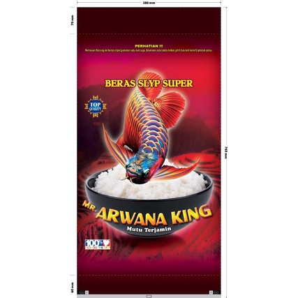 Karung beras laminasi 20kg merek Mr.Arwana King