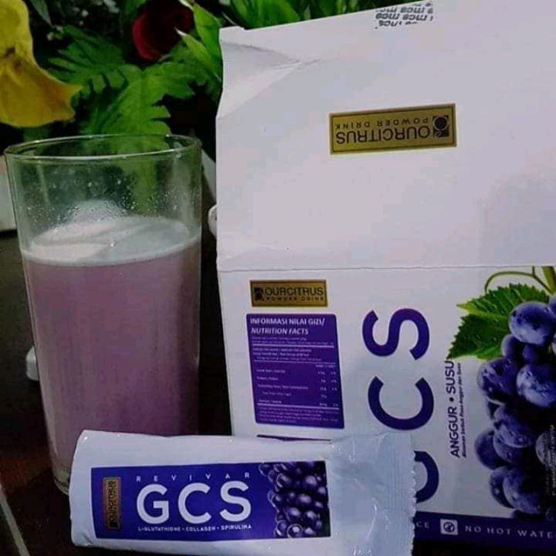 Minuman Glutathione Collagen GCS REVIVAR PEMUTIH BADAN ALAMI [3 sachet]