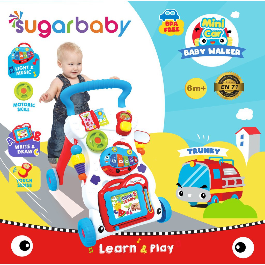 TERBARU!! WALKER BABY SUGAR - Sugar Baby Mini Car Push Walker (Baby Walker)